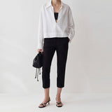 Zerin Cropped Linen  Shirt & Veya Slim Ankle Pants